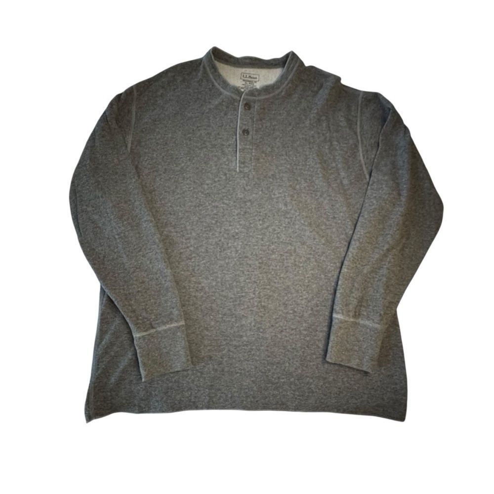 L.L. Bean Charcoal Two Layer River Driver's Shirt Henley Traditional Fit Size XL - Picture 2 of 7